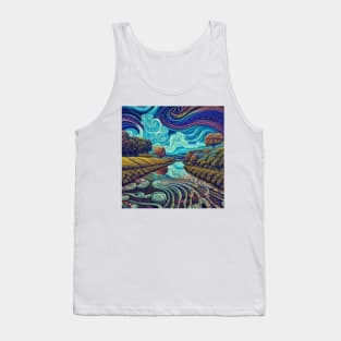 Beautiful swirl Rustic Landscape Tank Top